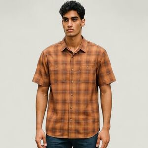 REI Coop Mens Ripstop Plaid Savannah Trails Vented Snap Down Outdoor Shirt M NWT